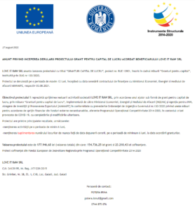 Anunt incepere proiect fonduri