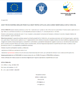 Anunt incepere proiect fonduri