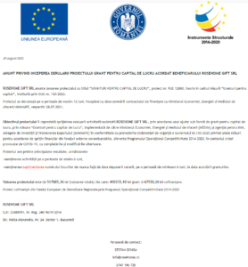 Anunt incepere proiect fonduri