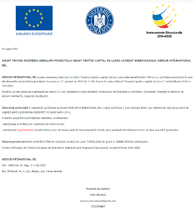 Anunt incepere proiect fonduri