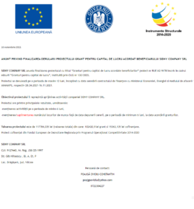 Anunt finalizare proiect fonduri