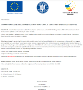 Anunt finalizare proiect fonduri