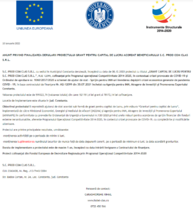 Anunt finalizare proiect fonduri