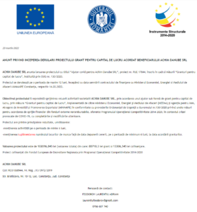 Anunt incepere proiect fonduri