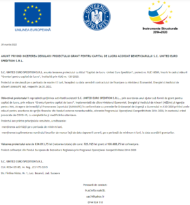 Anunt incepere proiect fonduri