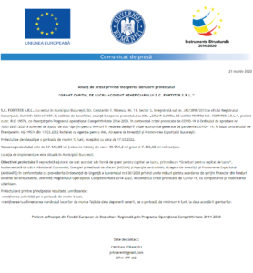 Anunt incepere proiect FORTITER