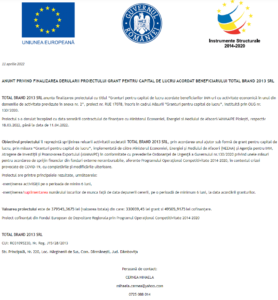 Anunt finalizare proiect fonduri
