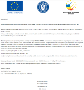 Anunt incepere proiect fonduri
