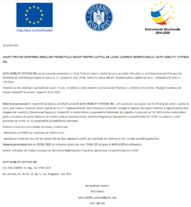 Anunt incepere proiect fonduri