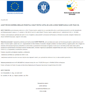 Anunt incepere proiect fonduri