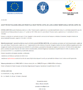 Anunt finalizare proiect fonduri