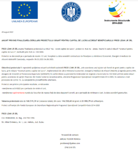 Anunt finalizare proiect fonduri