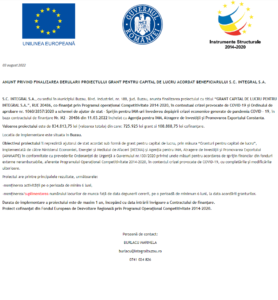 Anunt finalizare proiect fonduri