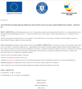 Anunţ finalizare proiect fonduri