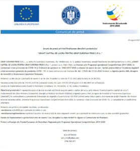 Anunţ finalizare proiect fonduri