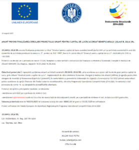 Anunţ finalizare proiect fonduri