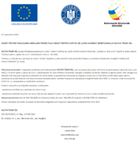 Anunt finalizare proiect MULTIM TRANS