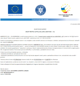 Anunt incepere proiect AGRITOP EST