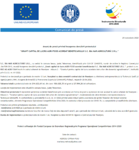 Anunt incepere proiect BIA MAR AGRICULTURĂ