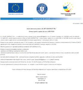 Anunt incepere proiect BV ART CONSTRUCT