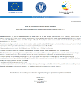 Anunt incepere proiect DANIMET EXIM