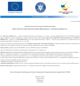 Anunt incepere proiect DOVLEACUL ARŢĂGOS