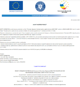 Anunt incepere proiect ELPPY COMPANY