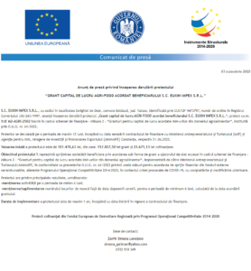 Anunt incepere proiect EUXIN IMPEX