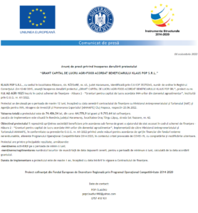 Anunt incepere proiect KLAUS POP