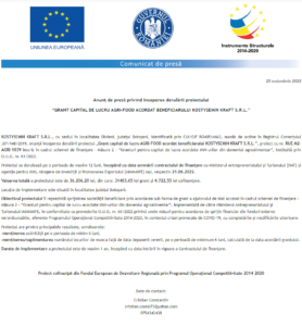 Anunt incepere proiect KOSTYSEMIN KRAFT