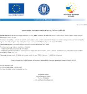 Anunt incepere proiect LA TORTURA SWEETS