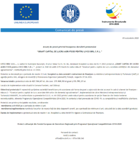 Anunt incepere proiect LIVCO BRIL