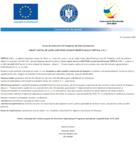 Anunt incepere proiect VERTICAL