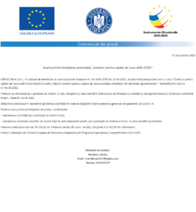 Anunt finalizare proiect MĂR DE BRAN