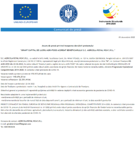 Anunt incepere proiect AGRICOLA ROYAL HCM