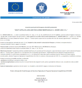 Anunt incepere proiect BIOSERV AGRA