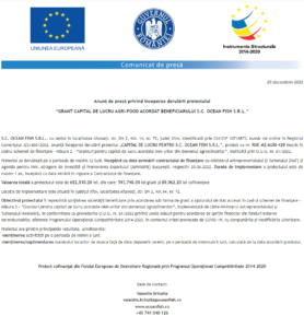 Anunt incepere proiect OCEAN FISH