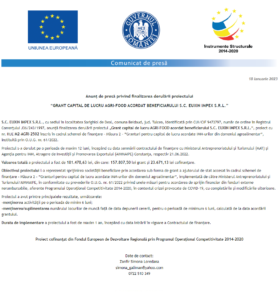 Anunt finalizare proiect EUXIN IMPEX SRL