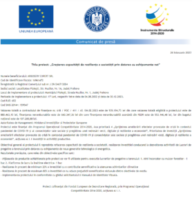 Anunt 2 incepere proiect ARBOSERV EXPERT SRL