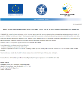 Anunt finalizare proiect NIKAGRI SRL