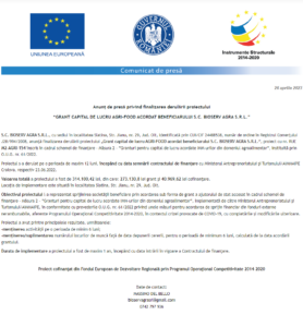 Anunt finalizare proiect BIOSERV AGRA SRL