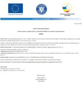 Anunt finalizare proiect CAN-LEO SRL