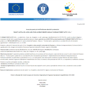 Anunt finalizare proiect FLORIMAR FOREST ACTIV