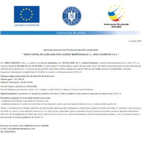 Anunt finalizare proiect IRINA COMSERVICE SRL