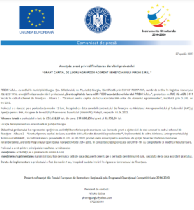 Anunt finalizare proiect PIREMI SRL