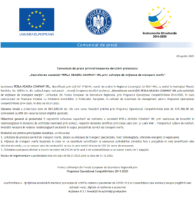 Comunicat de presa incepere proiect PERLA NEAGRA COMPANY