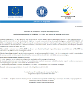 Comunicat de presa incepere proiect ORTHO BELENI – ILIE SRL