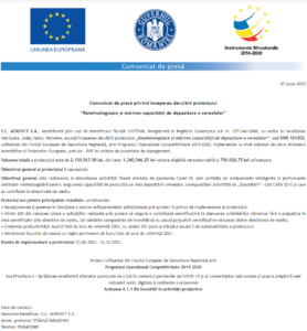 Comunicat de presa incepere proiect AGROVET SA