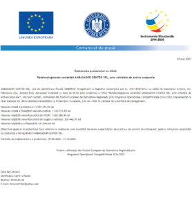 Comunicat de presa incepere proiect AMBASADOR CENTER SRL