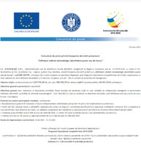 Comunicat de presa incepere proiect AFDENTALART SRL